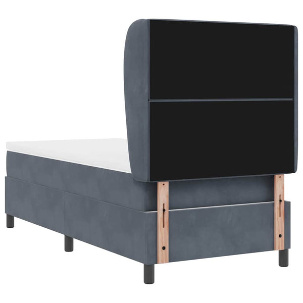 vidaXL Box Spring Bed with Mattress Dark Grey 200 x 90 cm Velvet