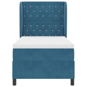 vidaXL Box Spring Bed with Mattress Dark Blue 200 x 90 cm Velvet