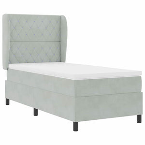vidaXL Box Spring Bed with Mattress Light Grey 200 x 100 cm Velvet
