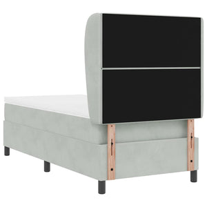 vidaXL Box Spring Bed with Mattress Light Grey 200 x 100 cm Velvet