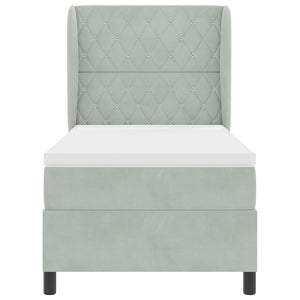 vidaXL Box Spring Bed with Mattress Light Grey 200 x 100 cm Velvet