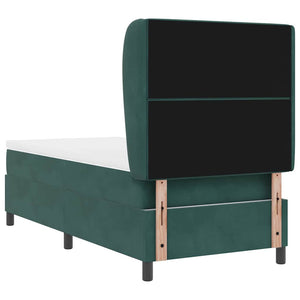 vidaXL Box Spring Bed with Mattress Dark Green 200 x 100 cm Velvet