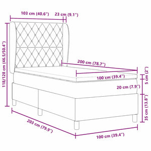 vidaXL Box Spring Bed with Mattress and Headboard Pink 200 x 100 cm Velvet