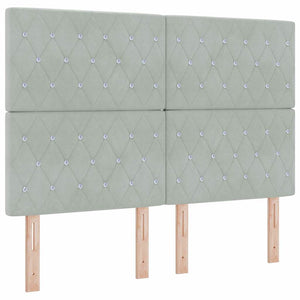 vidaXL Box Spring Bed with Mattress Light Gray 190 x 140 cm Velvet