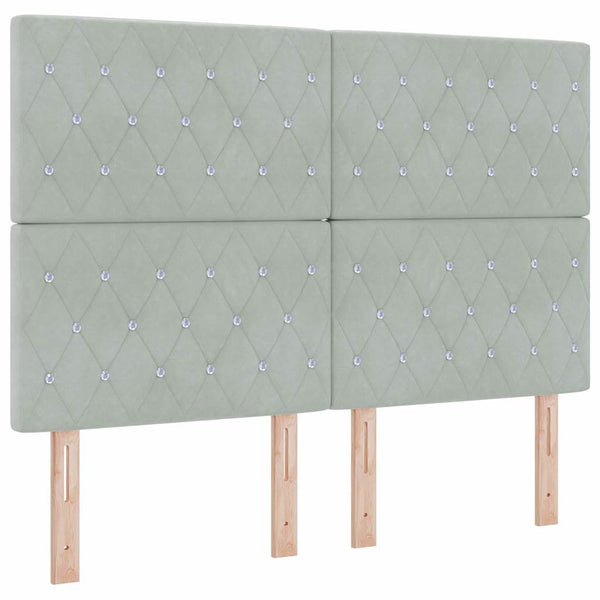 vidaXL Box Spring Bed with Mattress Light Gray 190 x 140 cm Velvet