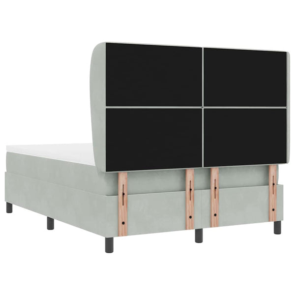vidaXL Box Spring Bed with Mattress Light Grey 200 x 140 cm Velvet