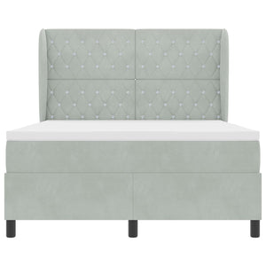 vidaXL Box Spring Bed with Mattress Light Grey 200 x 140 cm Velvet