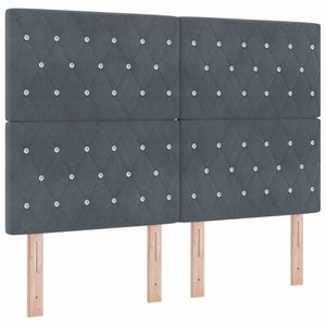 vidaXL Box Spring Bed with Mattress Dark Grey 200 x 140 cm Velvet