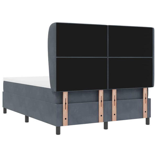 vidaXL Box Spring Bed with Mattress Dark Grey 200 x 140 cm Velvet