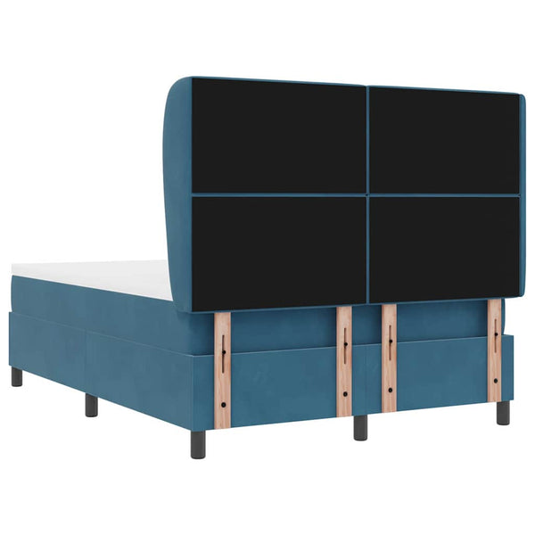 vidaXL Box Spring Bed with Mattress Dark Blue 200 x 140 cm Velvet