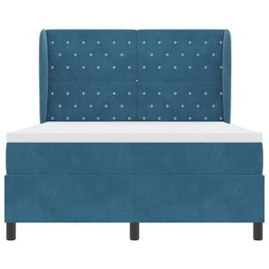 vidaXL Box Spring Bed with Mattress Dark Blue 200 x 140 cm Velvet