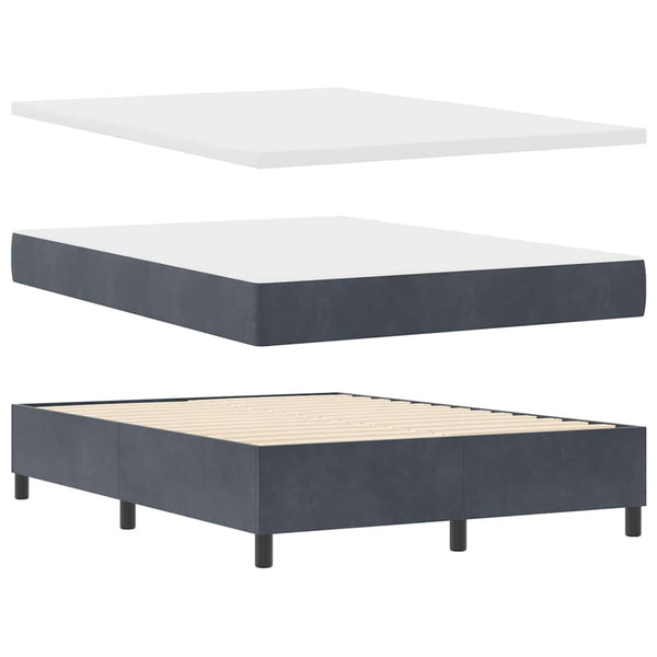 vidaXL Box Spring Bed with Mattress Dark Grey 200 x 160 cm Velvet