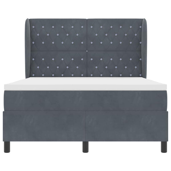 vidaXL Box Spring Bed with Mattress Dark Grey 200 x 160 cm Velvet