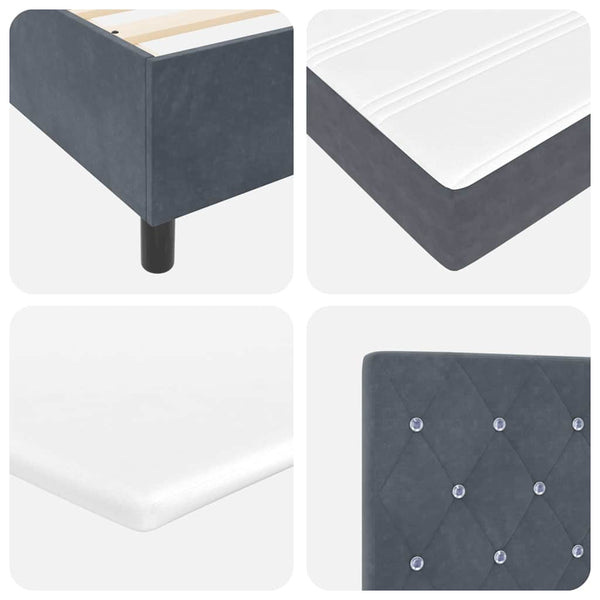 vidaXL Box Spring Bed with Mattress Dark Grey 200 x 180 cm Velvet