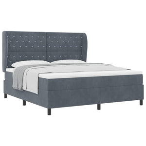 vidaXL Box Spring Bed with Mattress Dark Grey 200 x 180 cm Velvet