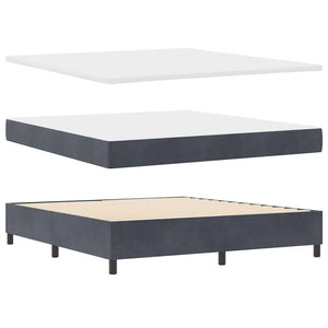 vidaXL Box Spring Bed with Mattress Dark Grey 200 x 180 cm Velvet