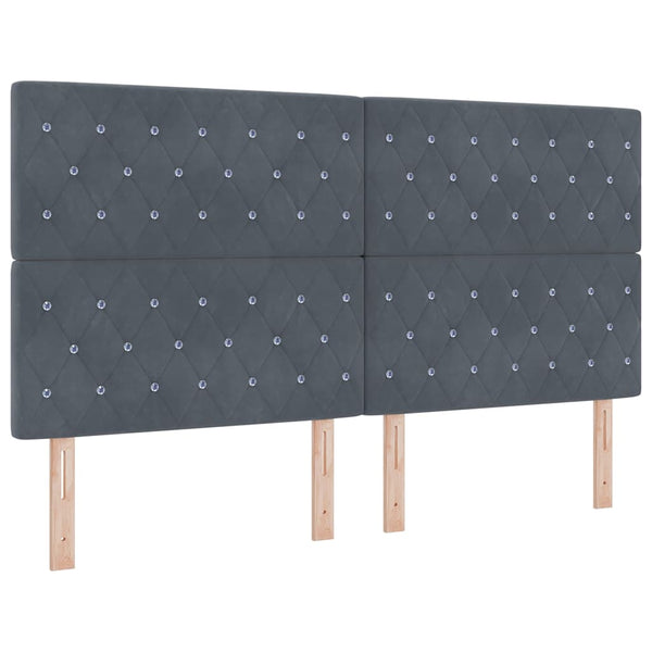 vidaXL Box Spring Bed with Mattress Dark Grey 200 x 180 cm Velvet