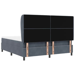 vidaXL Box Spring Bed with Mattress Dark Grey 200 x 180 cm Velvet