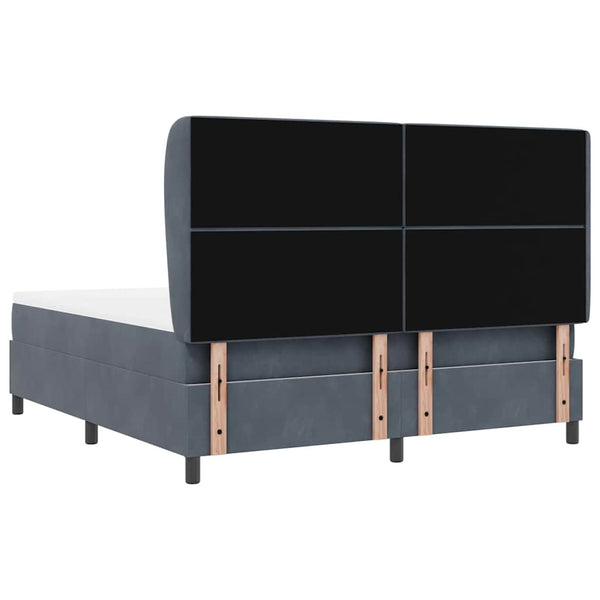 vidaXL Box Spring Bed with Mattress Dark Grey 200 x 180 cm Velvet