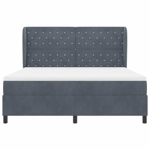 vidaXL Box Spring Bed with Mattress Dark Grey 200 x 180 cm Velvet