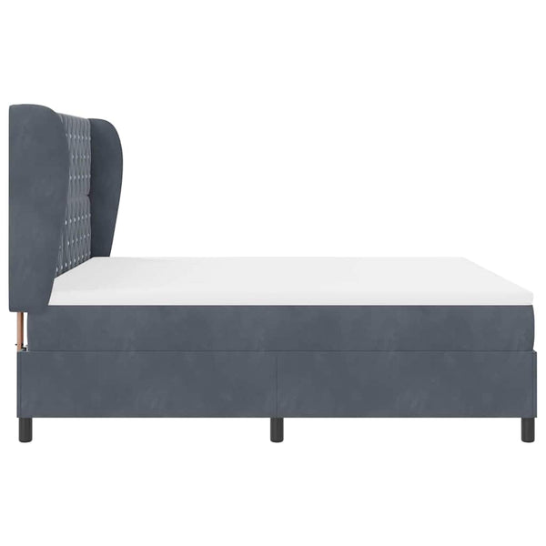 vidaXL Box Spring Bed with Mattress Dark Grey 200 x 180 cm Velvet