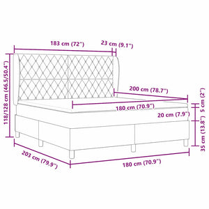 vidaXL Box Spring Bed with Mattress Dark Grey 200 x 180 cm Velvet