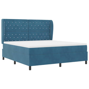 vidaXL Box Spring Bed with Mattress Dark Blue 200 x 180 cm Velvet