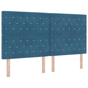 vidaXL Box Spring Bed with Mattress Dark Blue 200 x 180 cm Velvet