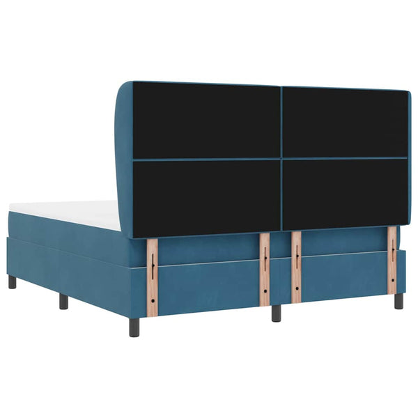 vidaXL Box Spring Bed with Mattress Dark Blue 200 x 180 cm Velvet