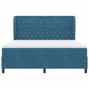 vidaXL Box Spring Bed with Mattress Dark Blue 200 x 180 cm Velvet
