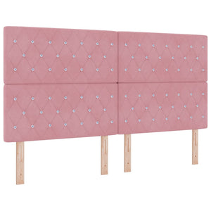 vidaXL Box Spring Bed with Mattress and Headboard Pink 200 x 180 cm Velvet