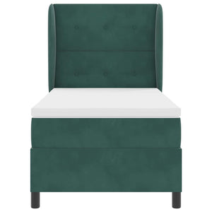 vidaXL Box Spring Bed with Mattress Dark Green 200 x 80 cm Velvet