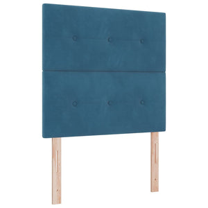 vidaXL Box Spring Bed with Mattress Dark Blue 200 x 80 cm Velvet