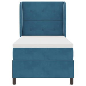 vidaXL Box Spring Bed with Mattress Dark Blue 200 x 80 cm Velvet