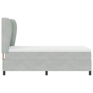 vidaXL Box Spring Bed with Mattress Light Grey 190 x 90 cm Velvet