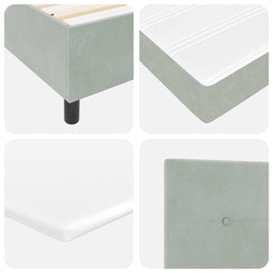 vidaXL Box Spring Bed with Mattress Light Grey 200 x 90 cm Velvet