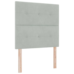 vidaXL Box Spring Bed with Mattress Light Grey 200 x 90 cm Velvet