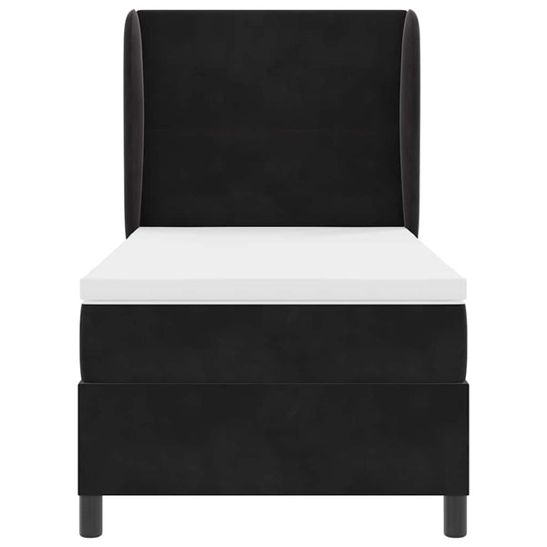vidaXL Box Spring Bed with Mattress Black 200 x 90 cm Velvet