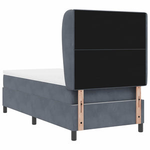 vidaXL Box Spring Bed with Mattress Dark Gray 200 x 100 cm Velvet