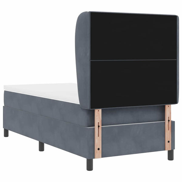 vidaXL Box Spring Bed with Mattress Dark Gray 200 x 100 cm Velvet
