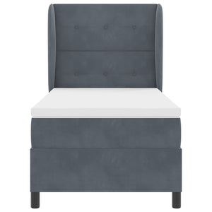 vidaXL Box Spring Bed with Mattress Dark Gray 200 x 100 cm Velvet