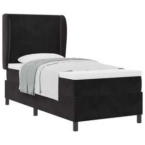 vidaXL Box Spring Bed with Mattress Black 200 x 100 cm Velvet