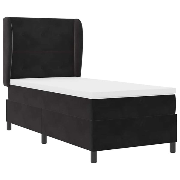 vidaXL Box Spring Bed with Mattress Black 200 x 100 cm Velvet