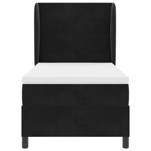 vidaXL Box Spring Bed with Mattress Black 200 x 100 cm Velvet