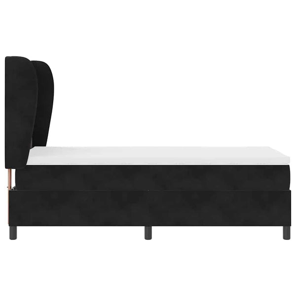 vidaXL Box Spring Bed with Mattress Black 200 x 100 cm Velvet