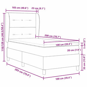 vidaXL Box Spring Bed with Mattress Black 200 x 100 cm Velvet