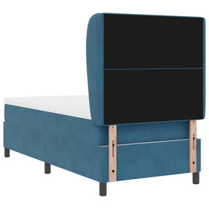 vidaXL Box Spring Bed with Mattress Dark Blue 200 x 100 cm Velvet