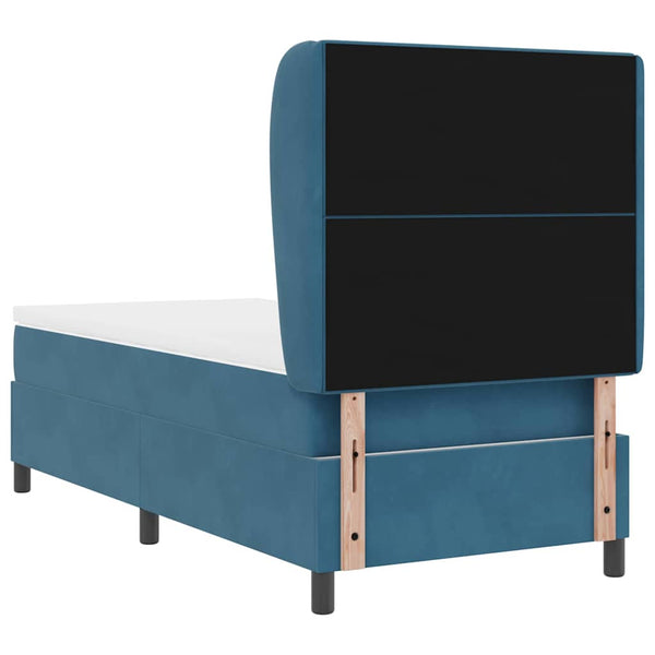 vidaXL Box Spring Bed with Mattress Dark Blue 200 x 100 cm Velvet