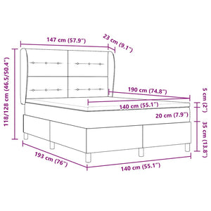 vidaXL Box Spring Bed with Mattress Black 190 x 140 cm Velvet