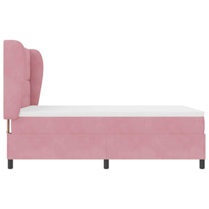 vidaXL Box Spring Bed with Mattress and Headboard Pink 190 x 140 cm Velvet